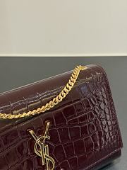 Ysl Saint Laurent Kate Chain Wallet Shiny Dark Burgundy - 5