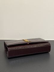 Ysl Saint Laurent Kate Chain Wallet Shiny Dark Burgundy - 3