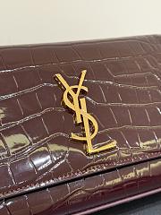 Ysl Saint Laurent Kate Chain Wallet Shiny Dark Burgundy - 2