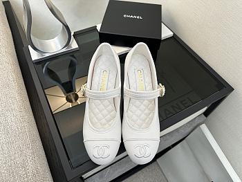 Chanel White Mary Jane Heels