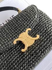 Celine Teen Nino Bag In Raffia And Calfskin Black - 5