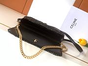 Celine Multipochette In Raffia Bag In Black - 3