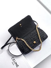 Celine Multipochette In Raffia Bag In Black - 5