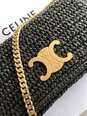 Celine Multipochette In Raffia Bag In Black - 4