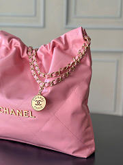 Chanel 22 Medium Handbag Pink Calfskin & Gold Metal - 2