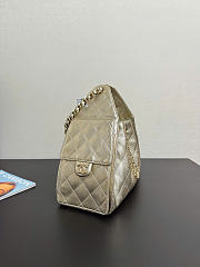 Chanel 25 Small Metallic Gold Caviar Quilted Bag - 6
