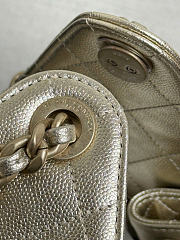 Chanel 25 Small Metallic Gold Caviar Quilted Bag - 3