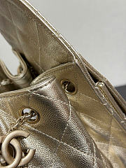 Chanel 25 Small Metallic Gold Caviar Quilted Bag - 2