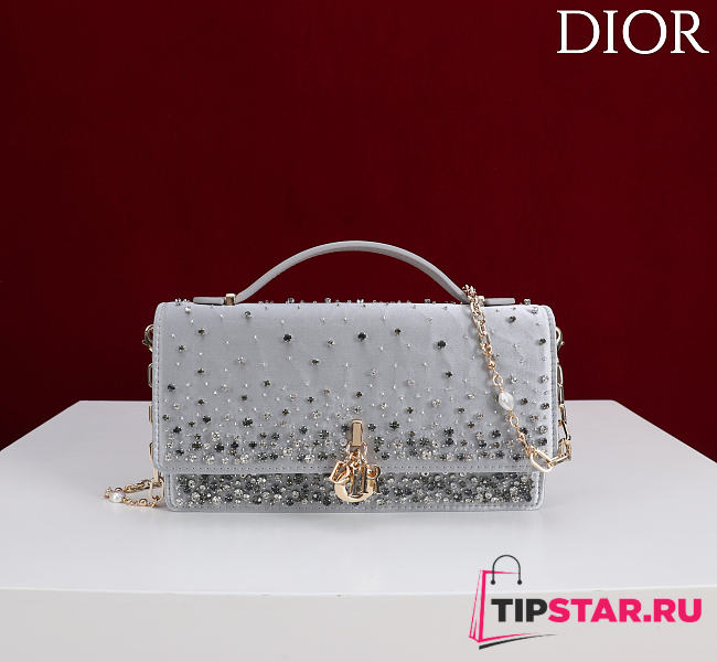 Dior Faux Pearl My Dior Mini Lighr Gray - 1