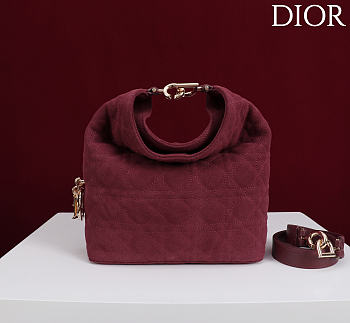 Dior De Sol Hobo Bag Suede Burgundy