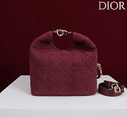 Dior De Sol Hobo Bag Suede Burgundy - 6