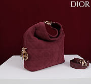 Dior De Sol Hobo Bag Suede Burgundy - 3