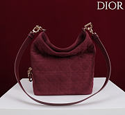 Dior De Sol Hobo Bag Suede Burgundy - 2