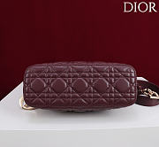 Dior De Sol Hobo Bag Leather Burgundy - 5