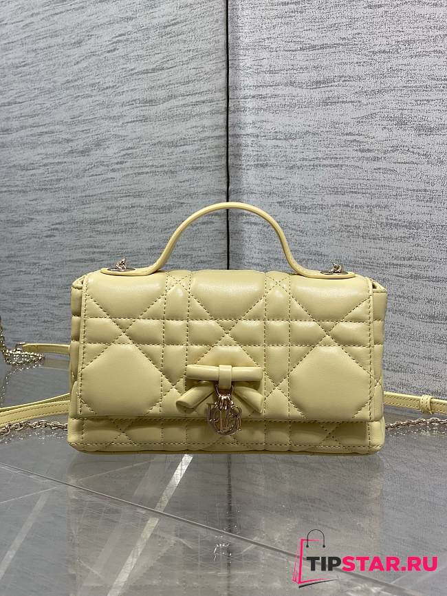 My Dior Mini Bag Cannage Lambskin Yellow - 1