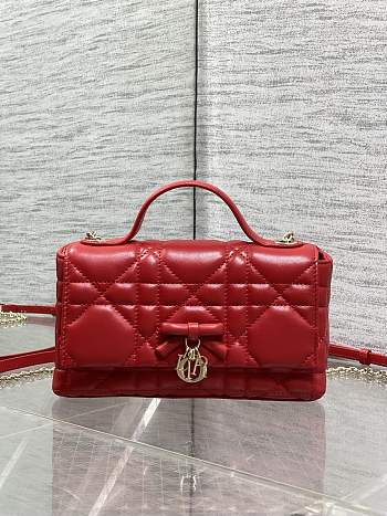 My Dior Mini Bag Cannage Lambskin Gold Hardware In Red