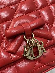 My Dior Mini Bag Cannage Lambskin Gold Hardware In Red - 6