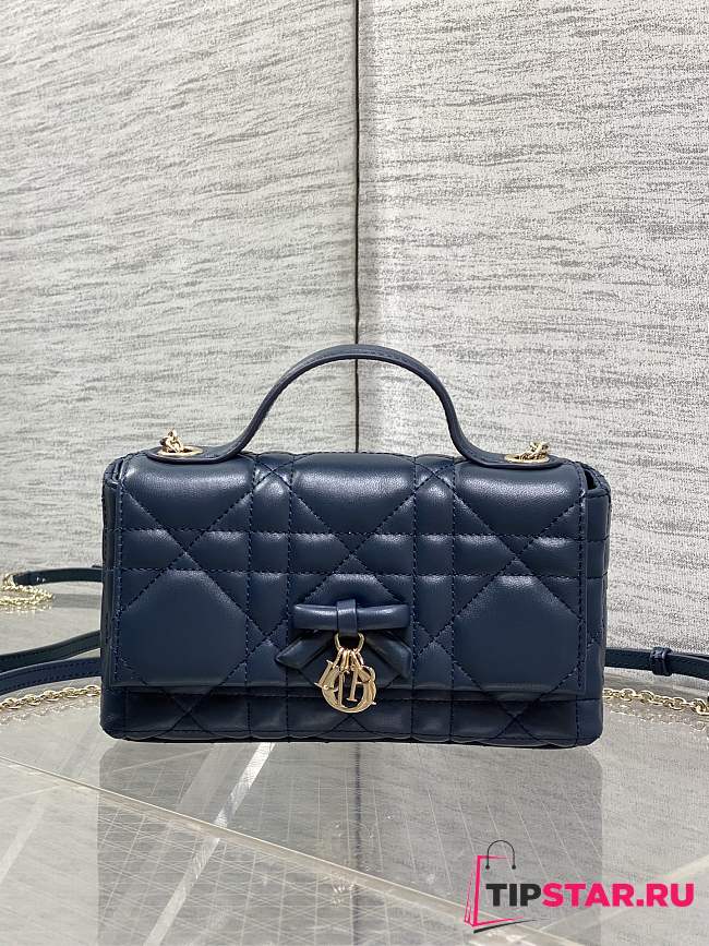 My Dior Mini Bag Cannage Lambskin Navy Blue - 1