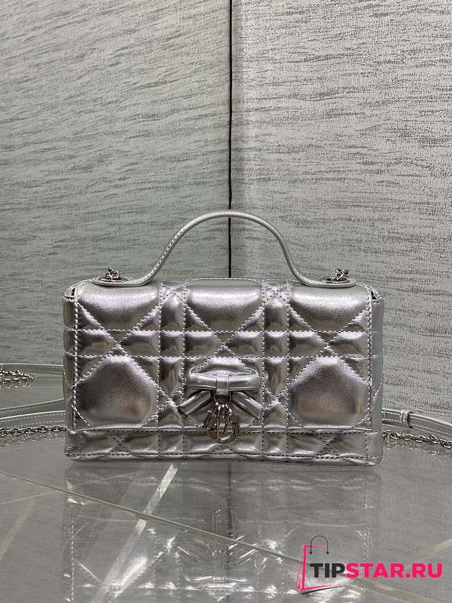 My Dior Mini Bag Cannage Lambskin Silver - 1
