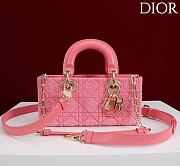 Dior Lady D-Joy 22 Small Embroidered Beaded Pink - 1