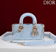 Dior Lady D-Joy 22 Small Embroidered Beaded Blue - 1