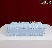 Dior Lady D-Joy 22 Small Embroidered Beaded Blue - 6