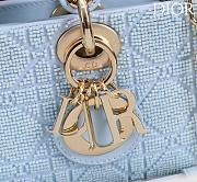 Dior Lady D-Joy 22 Small Embroidered Beaded Blue - 2