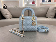 Dior Mini Lady Bag Blue Lambskin Size 17 x 15 x 7 cm - 1