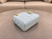 Dior Mini Lady Bag Blue Lambskin Size 17 x 15 x 7 cm - 6