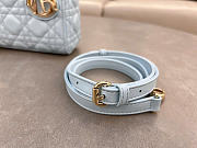 Dior Mini Lady Bag Blue Lambskin Size 17 x 15 x 7 cm - 5