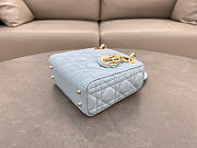 Dior Mini Lady Bag Blue Lambskin Size 17 x 15 x 7 cm - 4