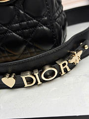 Dior Small Lady Dior Bag with Strap Black - 6