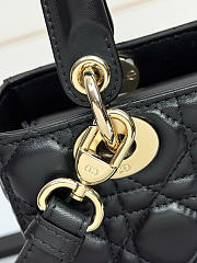 Dior Small Lady Dior Bag with Strap Black - 5