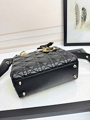 Dior Small Lady Dior Bag with Strap Black - 3