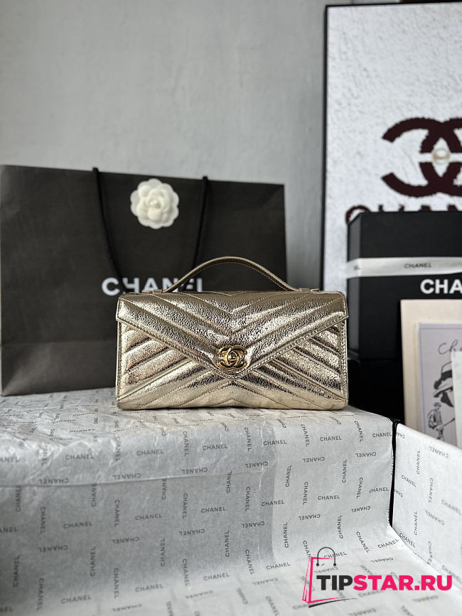 Chanel Clutch Bag In Gold Color Gold Hardware - 1
