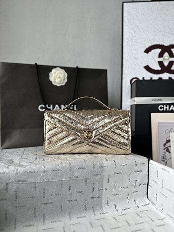 Chanel Clutch Bag In Gold Color Gold Hardware