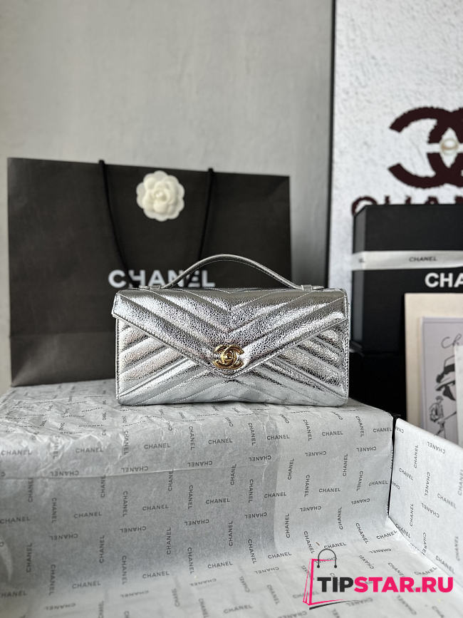 Chanel Clutch Bag In Silver Color - 1