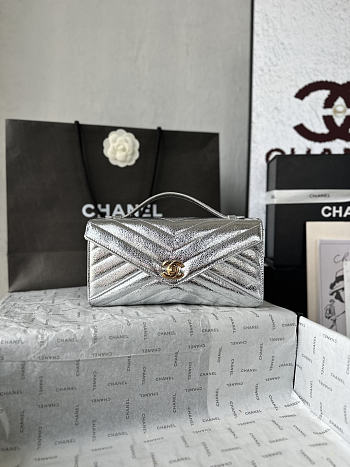 Chanel Clutch Bag In Silver Color