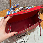 Hermes Kelly Mini Pochette In Red Color - 5