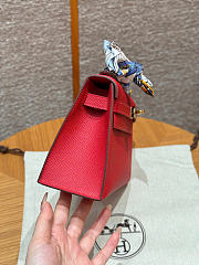 Hermes Kelly Mini Pochette In Red Color - 4