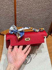 Hermes Kelly Mini Pochette In Red Color - 3