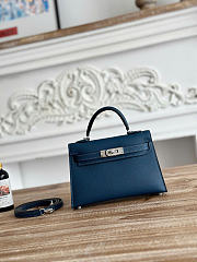 Hermes Kelly Mini Pochette In Navy Blue Color - 1