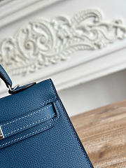 Hermes Kelly Mini Pochette In Navy Blue Color - 6