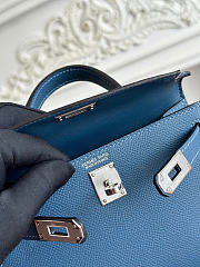 Hermes Kelly Mini Pochette In Navy Blue Color - 2