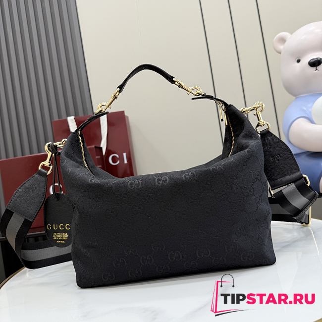 Gucci Brera small crossbody bag grey and black GG canvas - 1