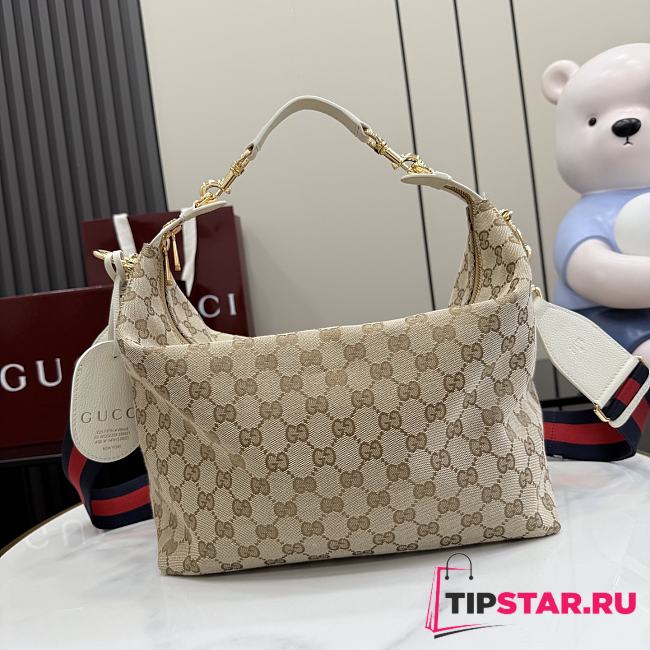 Gucci Brera small crossbody bag sand and brown GG canvas - 1