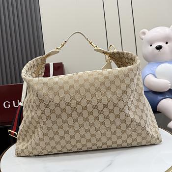 Gucci Brera large crossbody bag sand and brown GG canvas