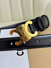 Celine Triomphe Belt In Smooth Calfskin With Gold Finish 2.5 cm - 3