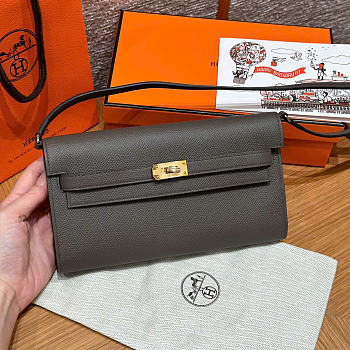 Hermes Kelly To Go Epsom Etain Bag