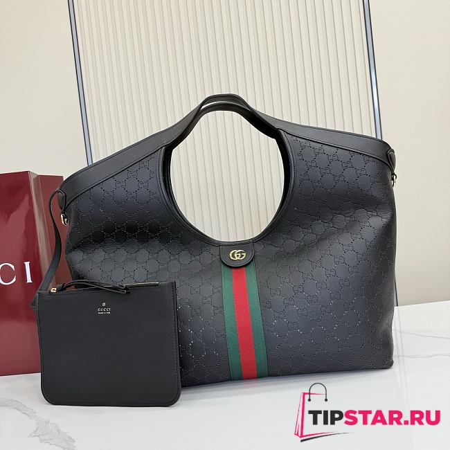 Gucci Giglio Large Tote Bag In Black - 1
